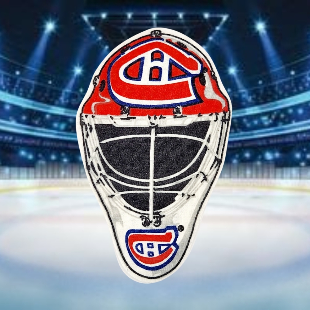 Montreal Canadiens Goalie Mask Patch Iron On Applique Vintage NHL Hockey